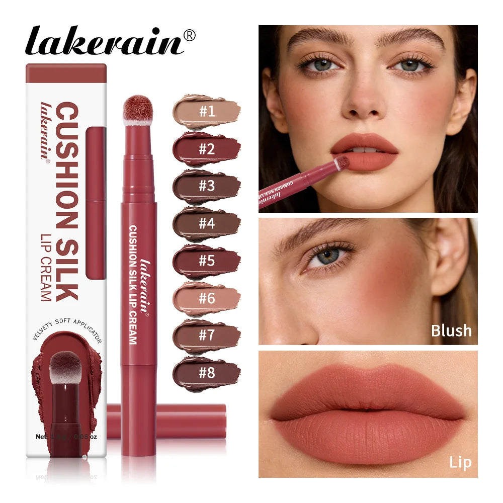 2 in 1 Lip Powder Cream and Cheek Blush Tint Waterproof Makeup