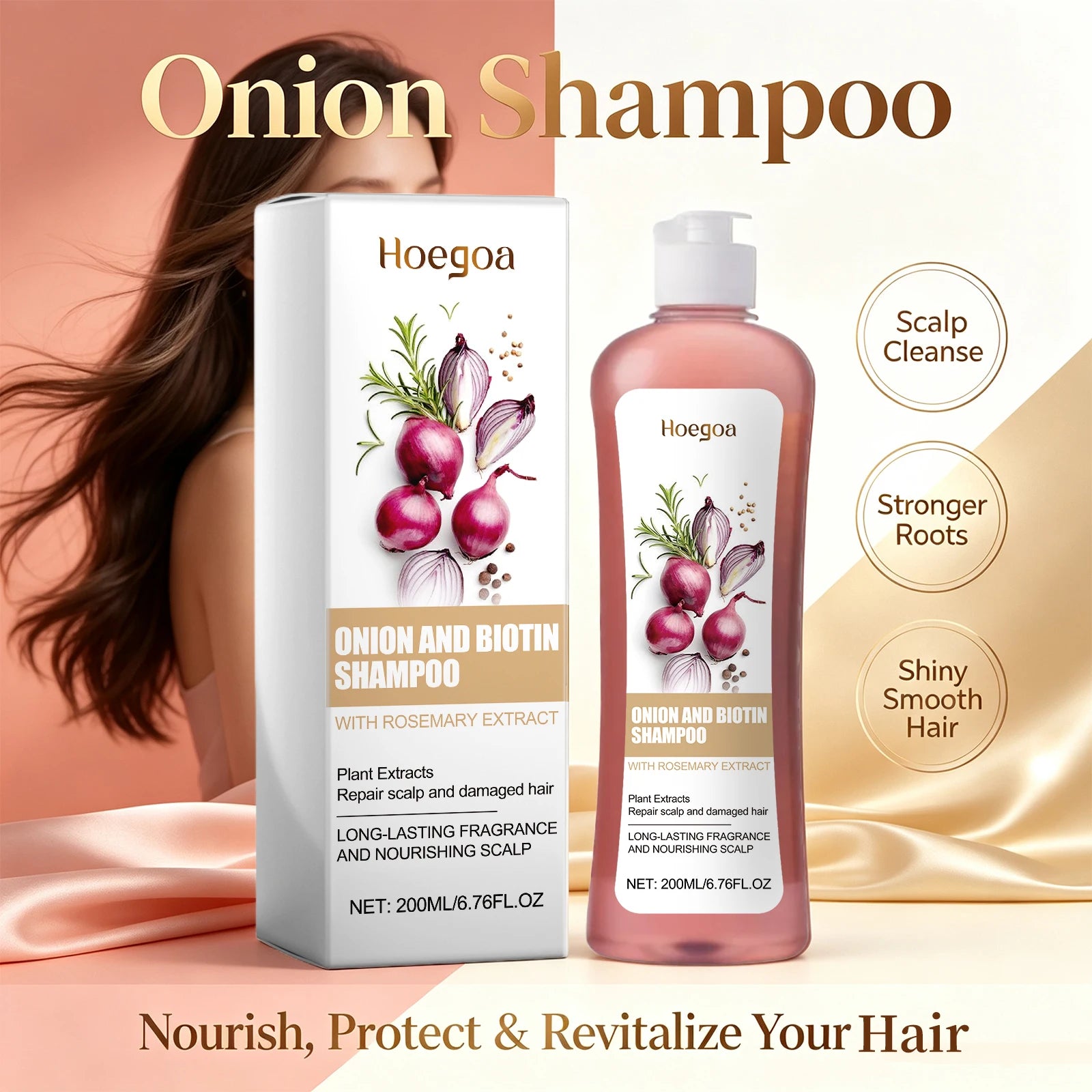 Onion and Biotin Shampoo Hair Repair and Growth Cleanser - 2