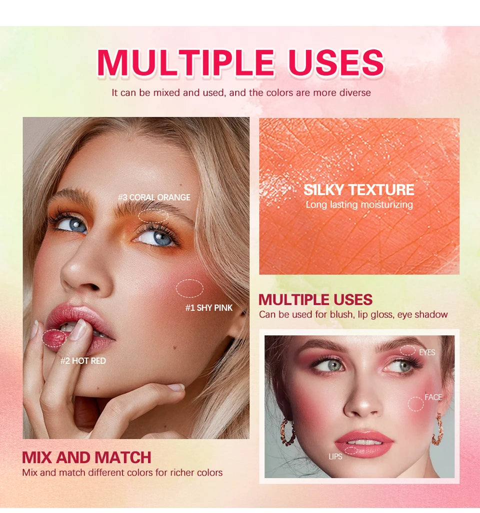 Tinted Blush Stick Moisturizing Cream Blusher for Cheeks and Lips - 17