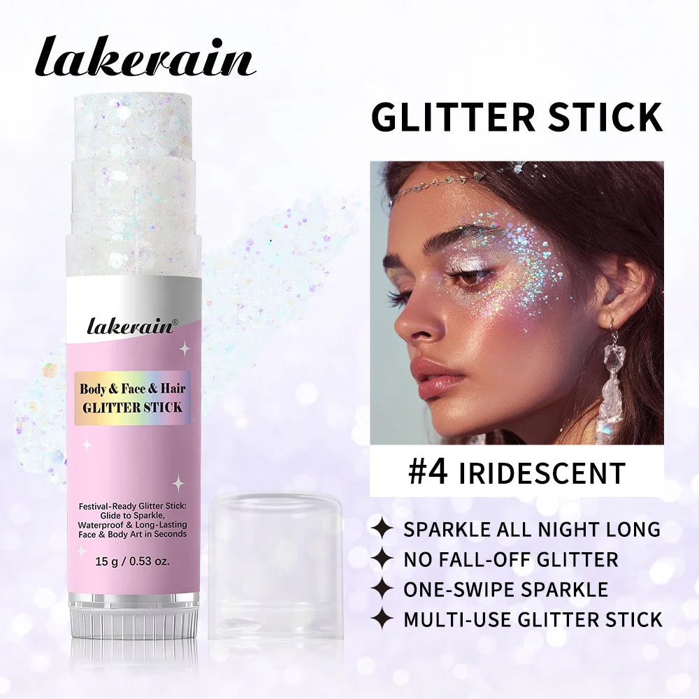 Body Glitter Stick Shimmer Highlighter Balm for Face and Hair - 2