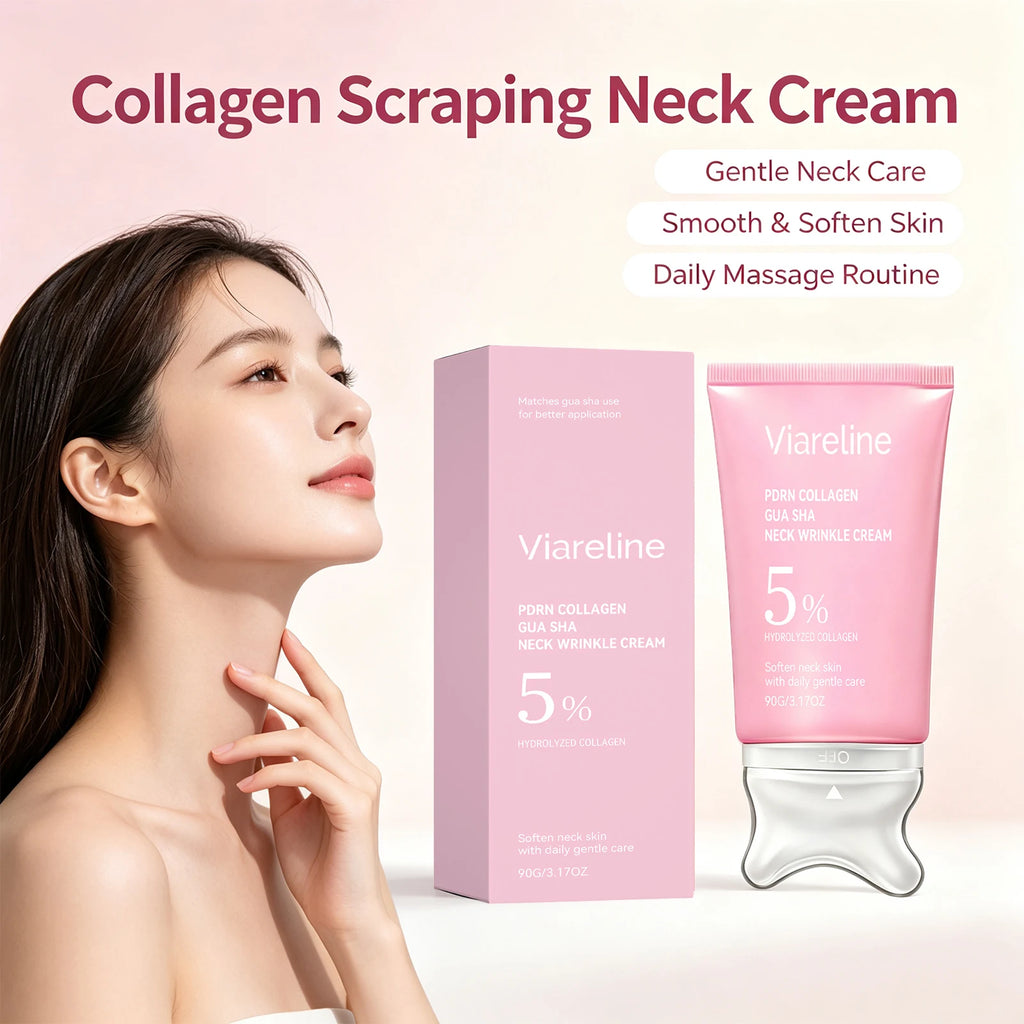Collagen Neck Cream and Anti Wrinkle Massager for Firming Skin
