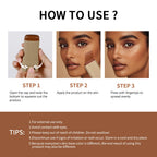 Foundation Stick and Pressed Powder Makeup Set with Cosmetic Pouch