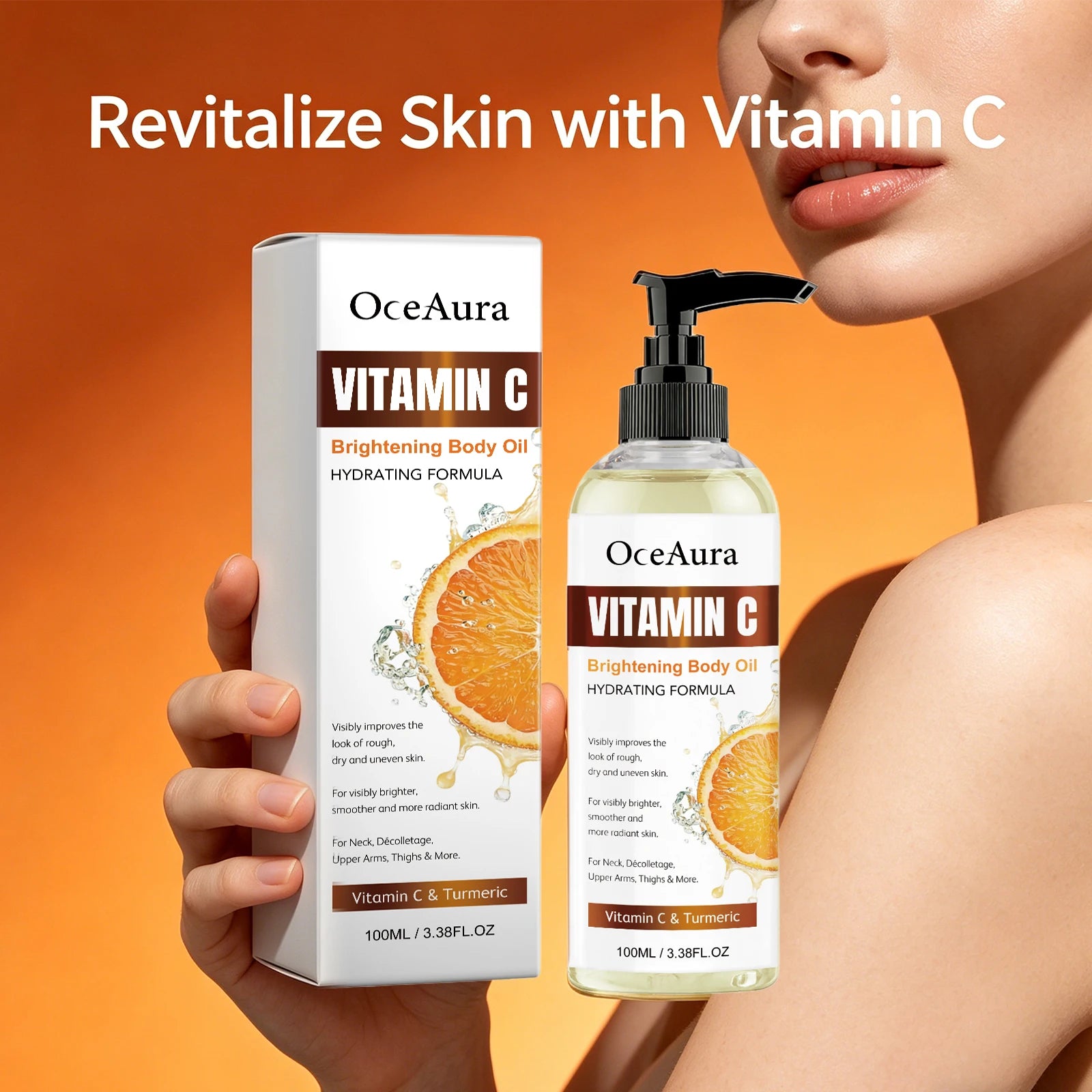 Turmeric Vitamin C Body Oil Brightening Glow Moisturizing Skin Serum - 6