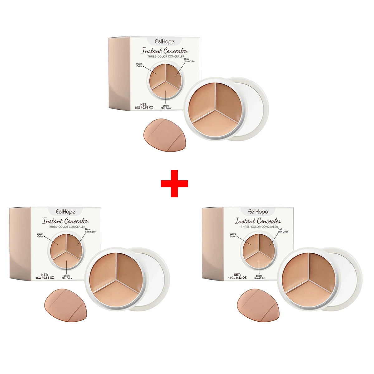 3 Color Cream Concealer Palette Color Correcting Makeup