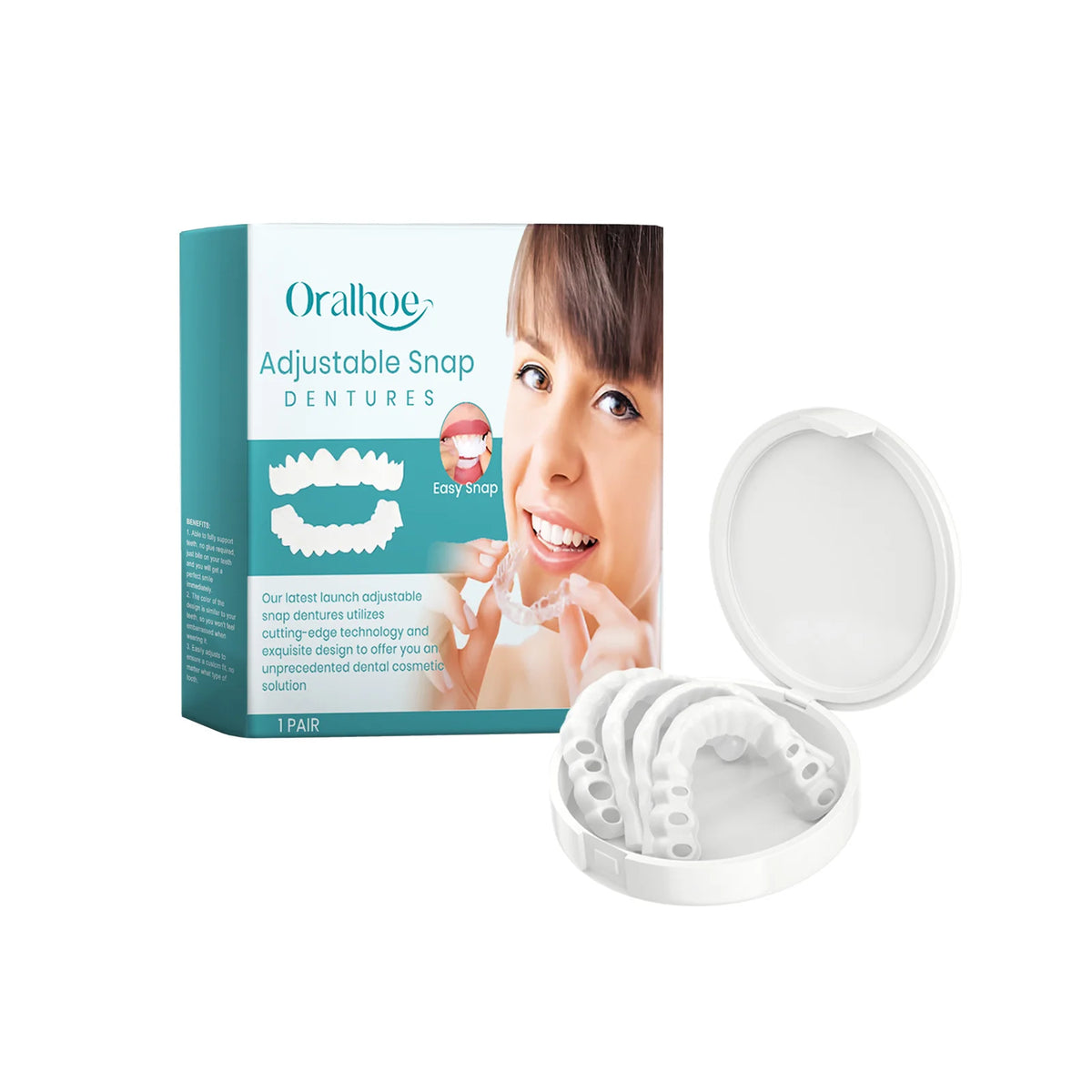Adjustable Snap Dentures Temporary Teeth Veneers for Natural Smile