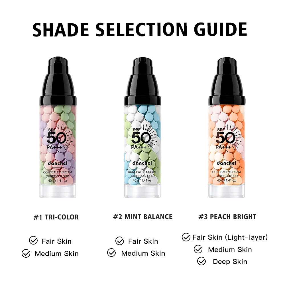 3 Color Correcting Concealer Primer SPF50 Face Makeup Base