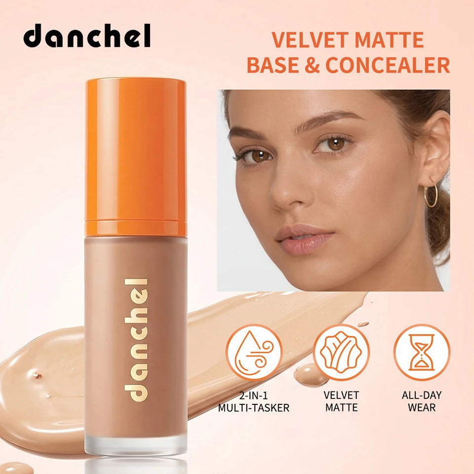 Liquid Foundation and Concealer Buildable Velvet Matte Face Makeup