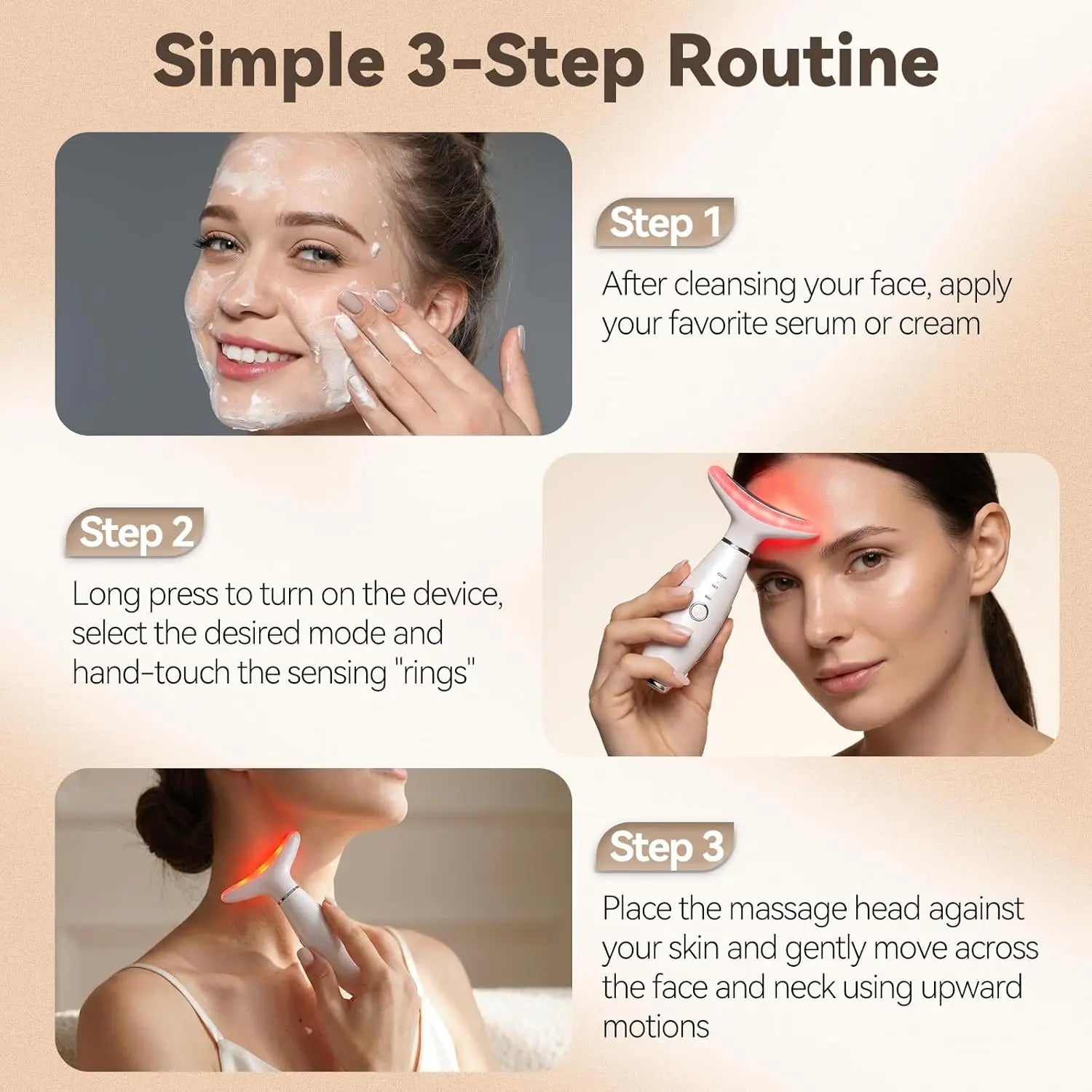 3 in 1 Facial Massager and LED Skin Tightening Device - 11