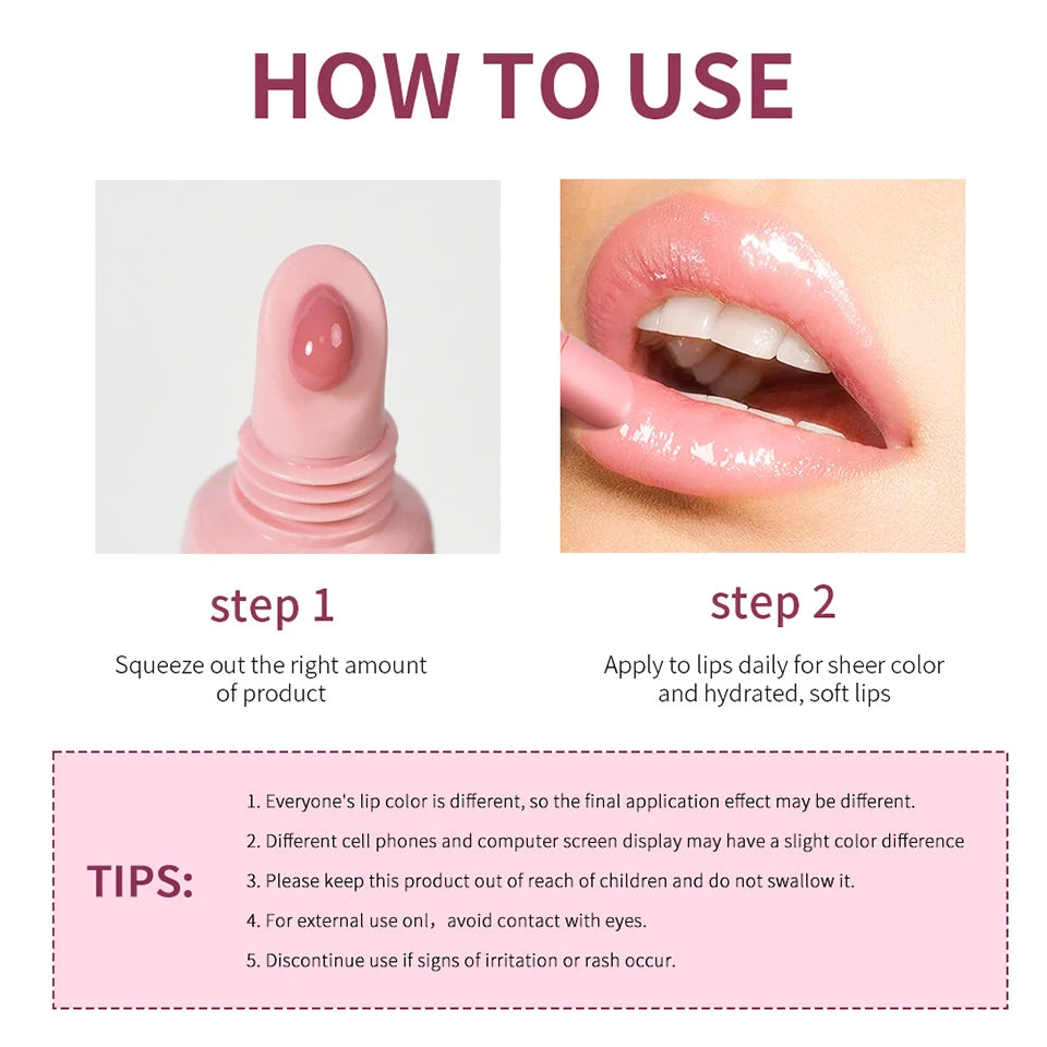 Peptide Lip Tint Moisturizing Lip Gloss Hydrating Tinted Balm - 19