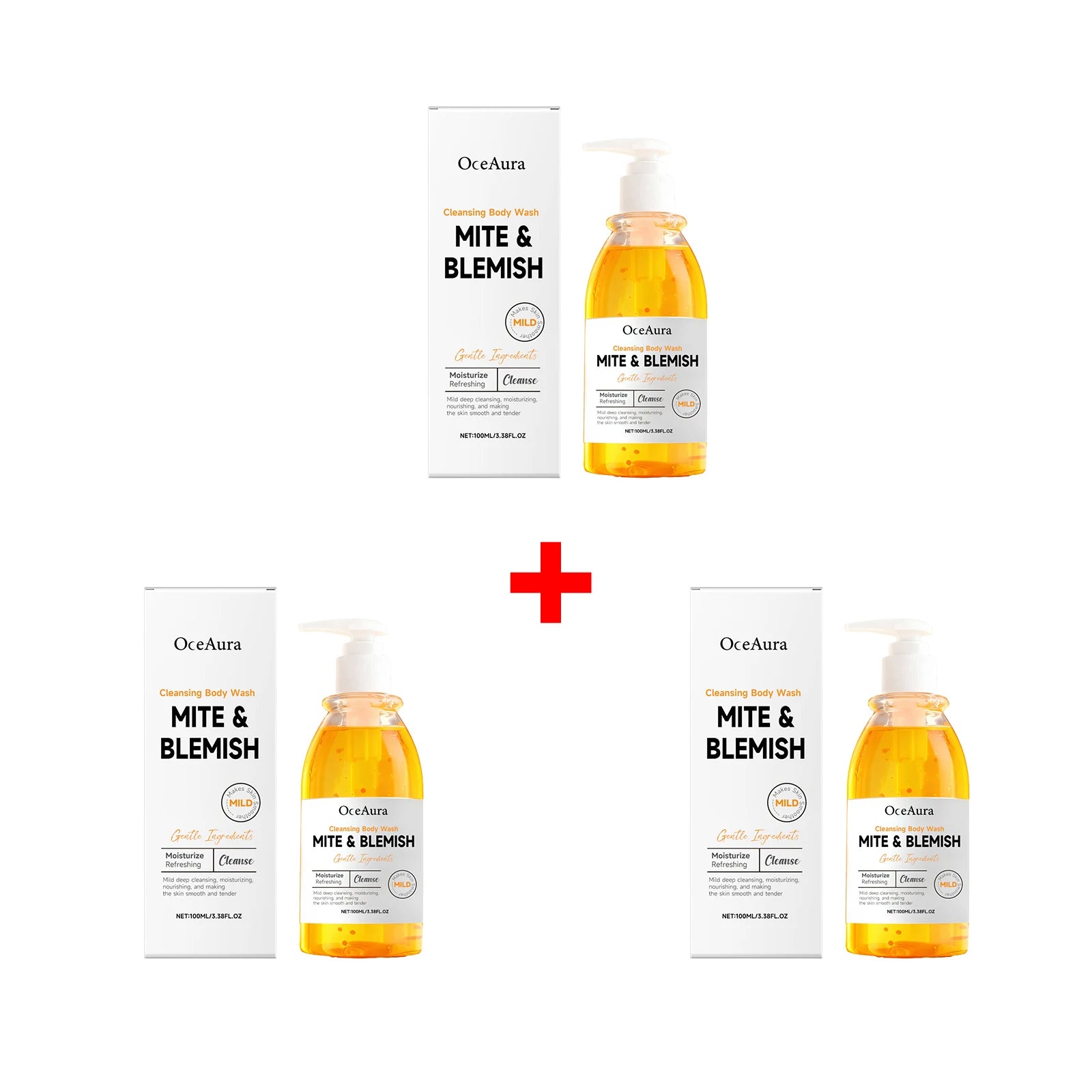 Mite and Blemish Body Wash Acne Control Refreshing Shower Gel - 15