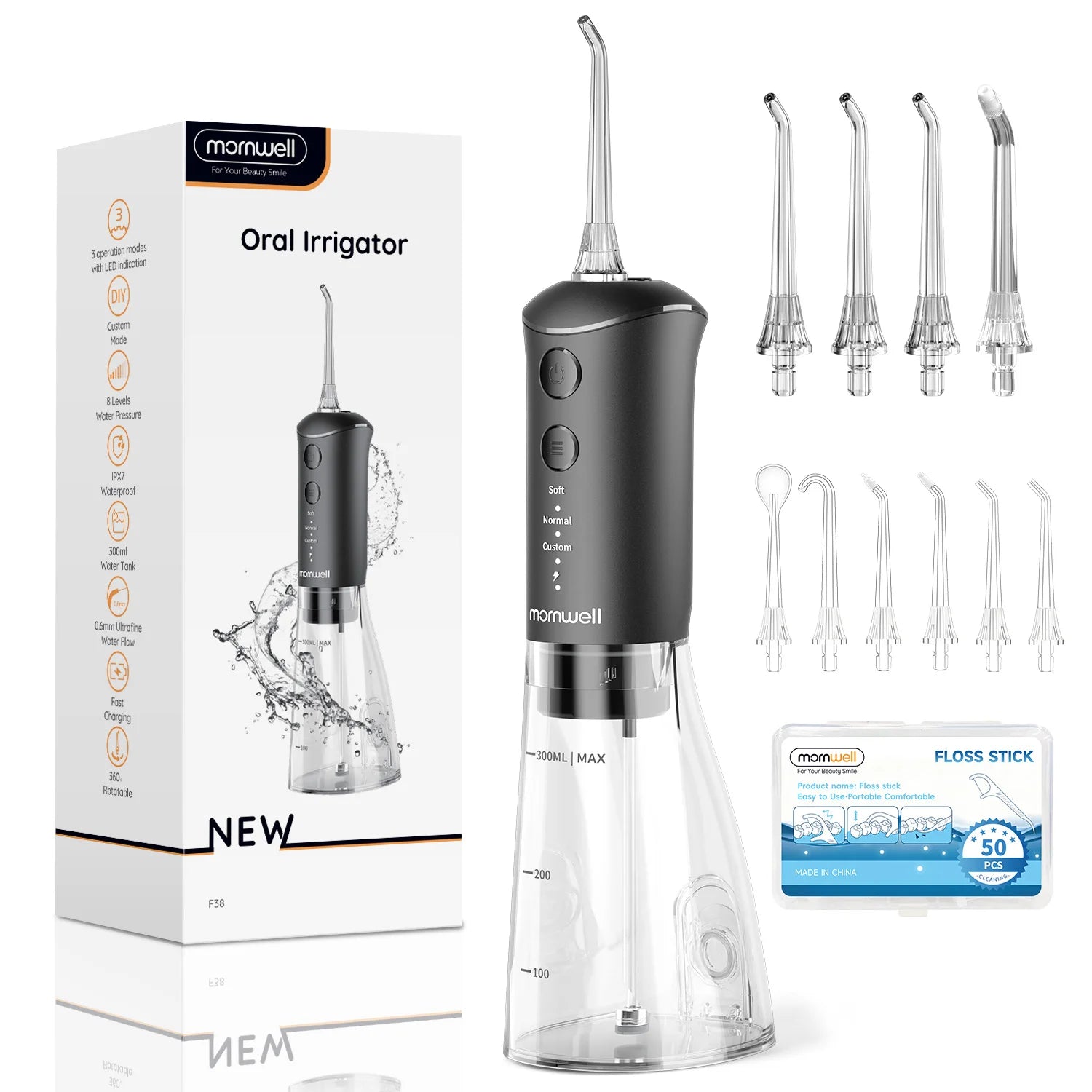 Portable Water Flosser Oral Irrigator Rechargeable Teeth Cleaner - 17
