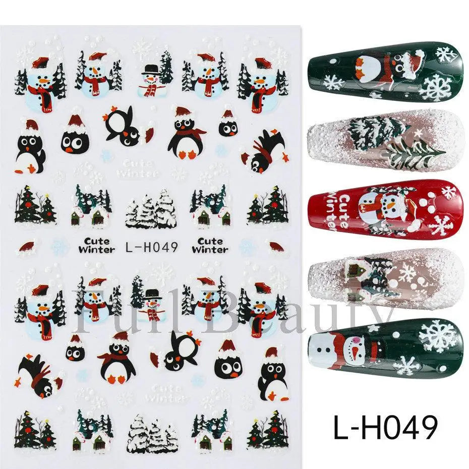 Christmas Nail Stickers Winter Nail Art Decals - 71