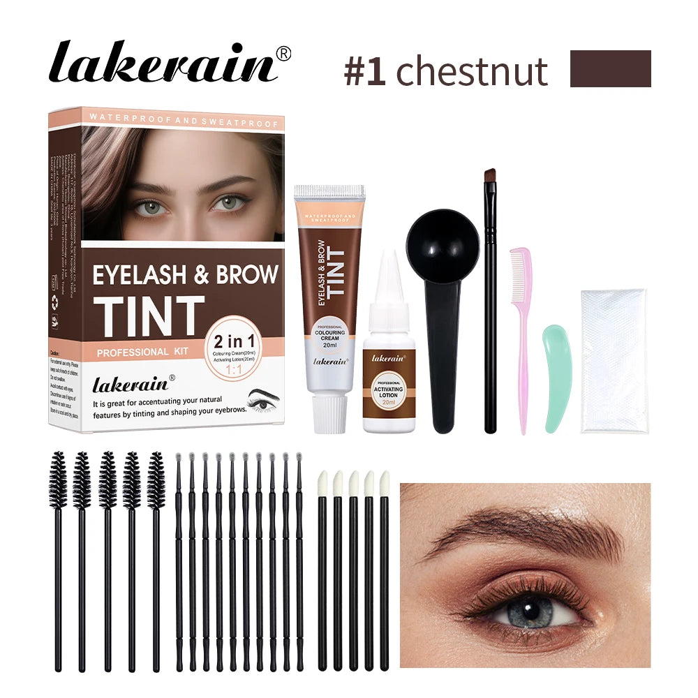 Eyelash and Brow Tint Kit Waterproof Eyebrow Dyeing Set