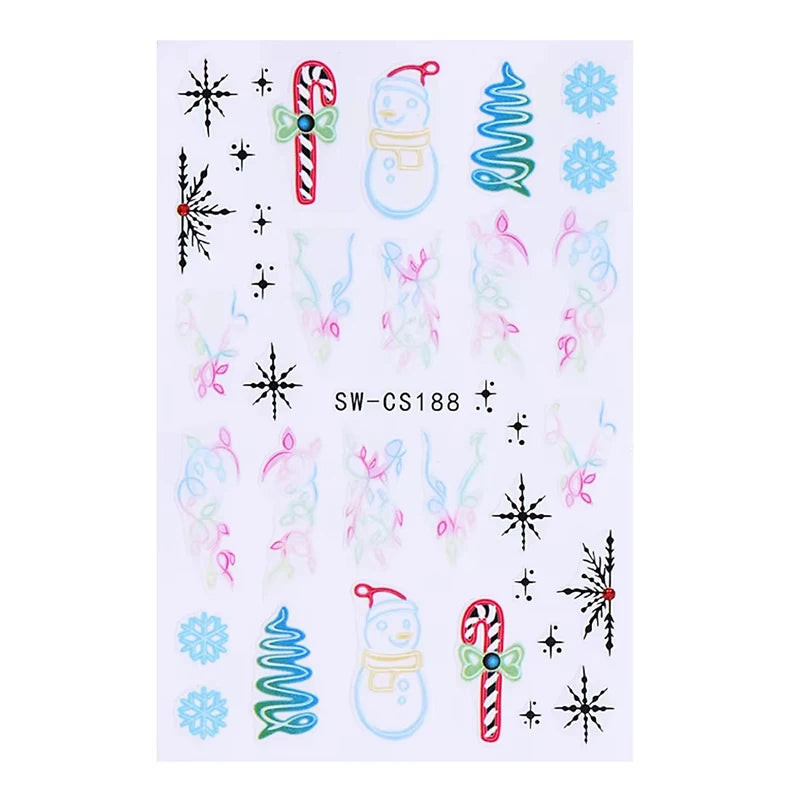 Christmas Nail Stickers Winter Nail Art Decals - 21