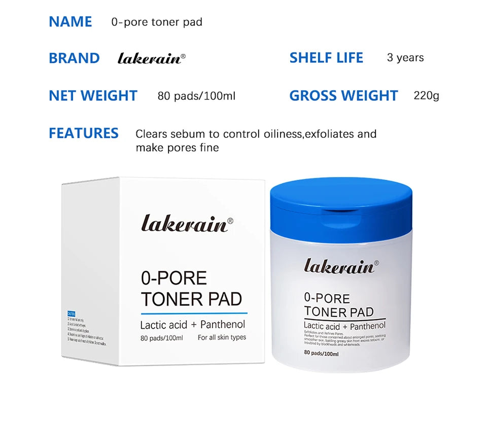 Pore Refining Toner Pad and Peptide Facial Serum Skin Care Set