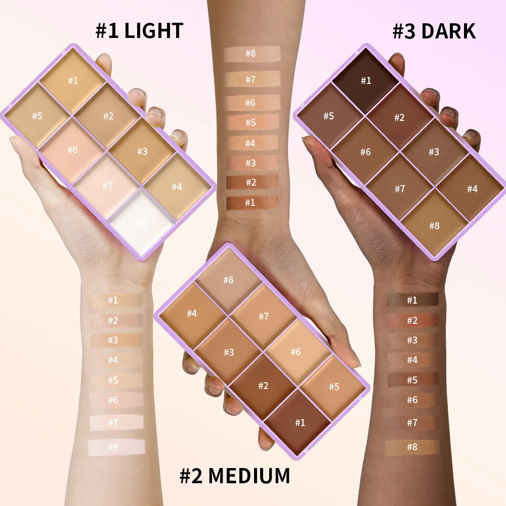 8 Shade Cream Concealer Palette Face Contour and Makeup Corrector