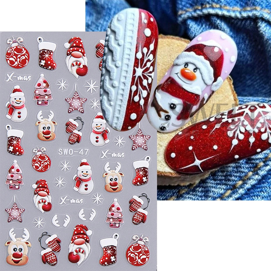 Christmas Nail Stickers Winter Nail Art Decals - 1
