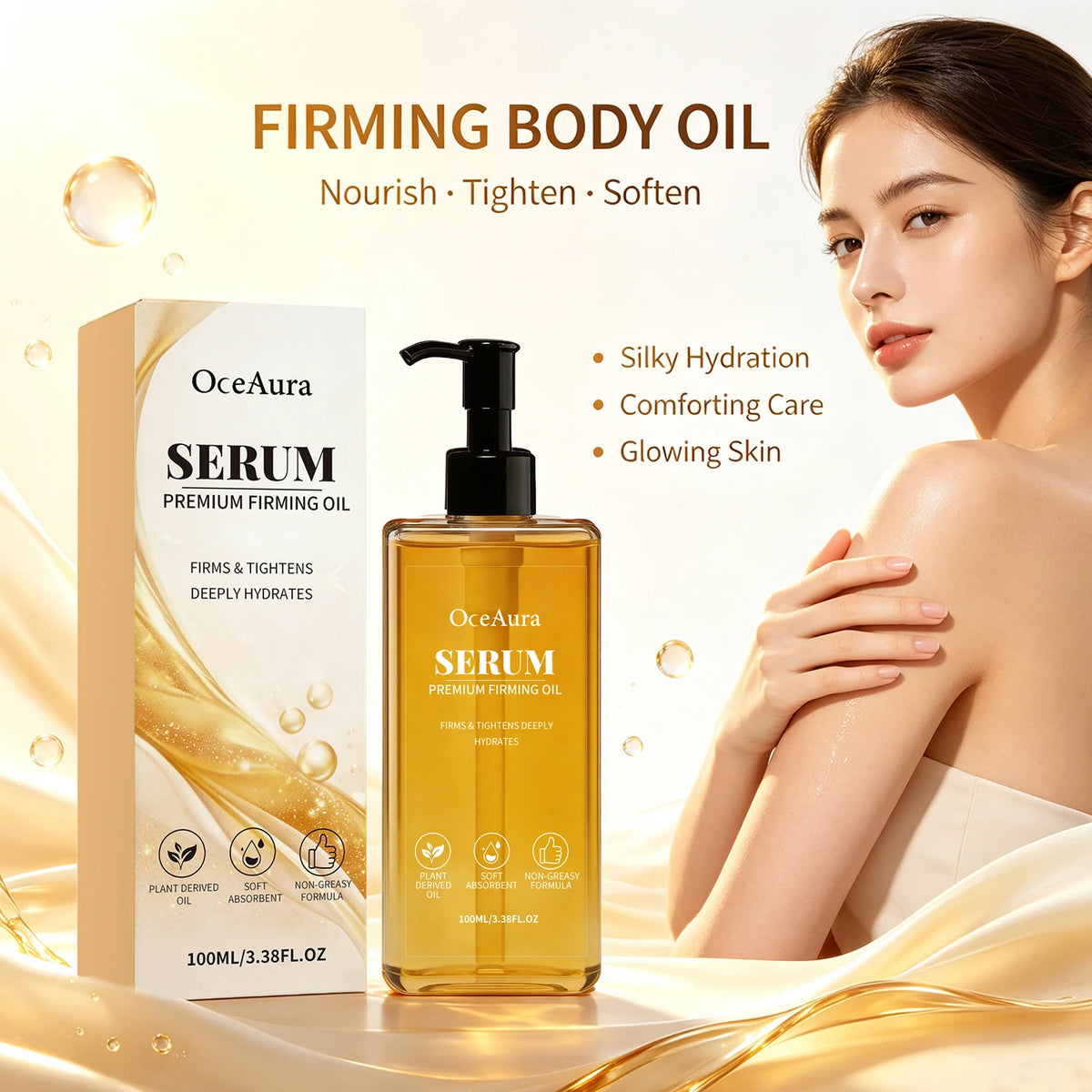 Firming Body Oil Skin Tightening Serum for Elasticity and Hydration