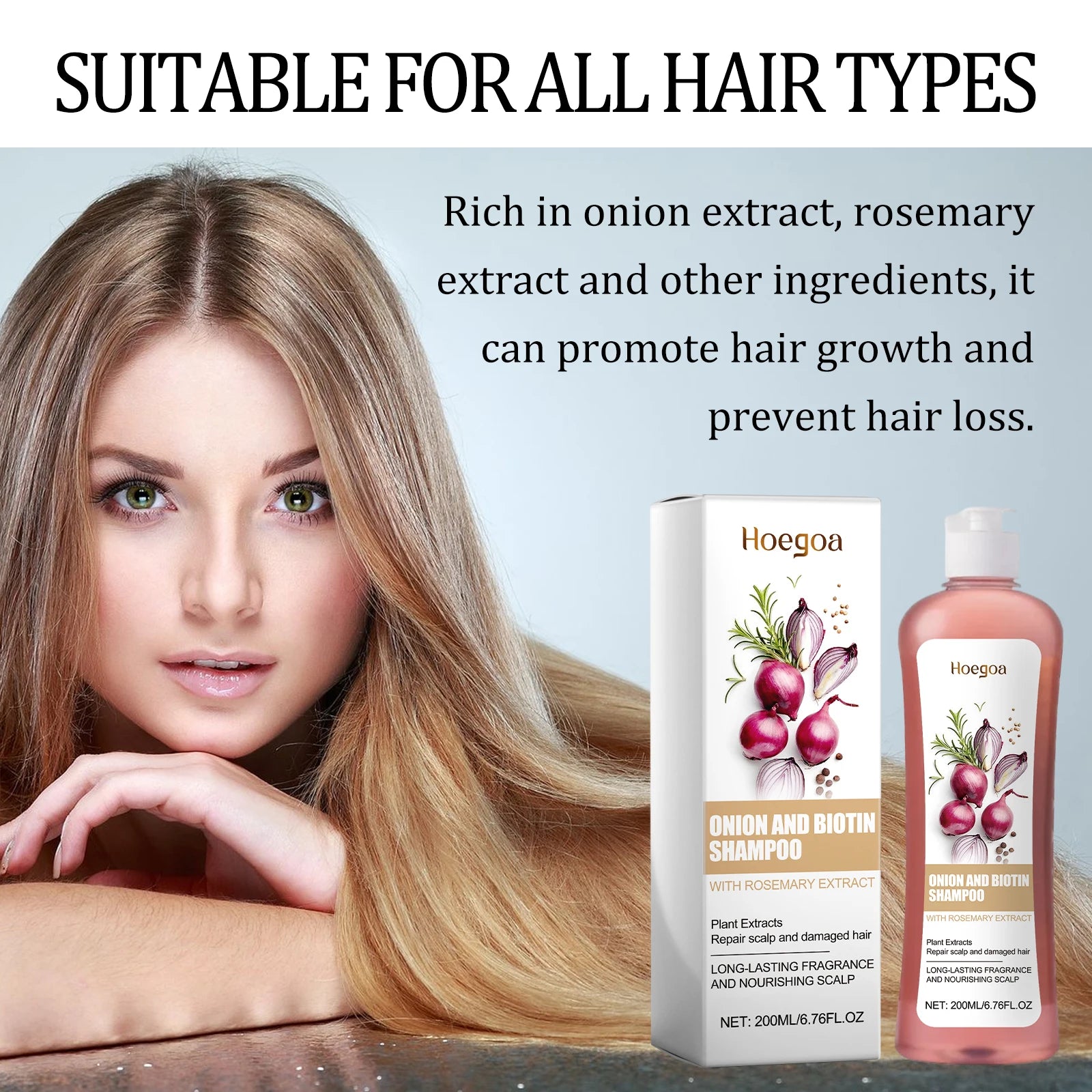 Onion and Biotin Shampoo Hair Repair and Growth Cleanser - 9