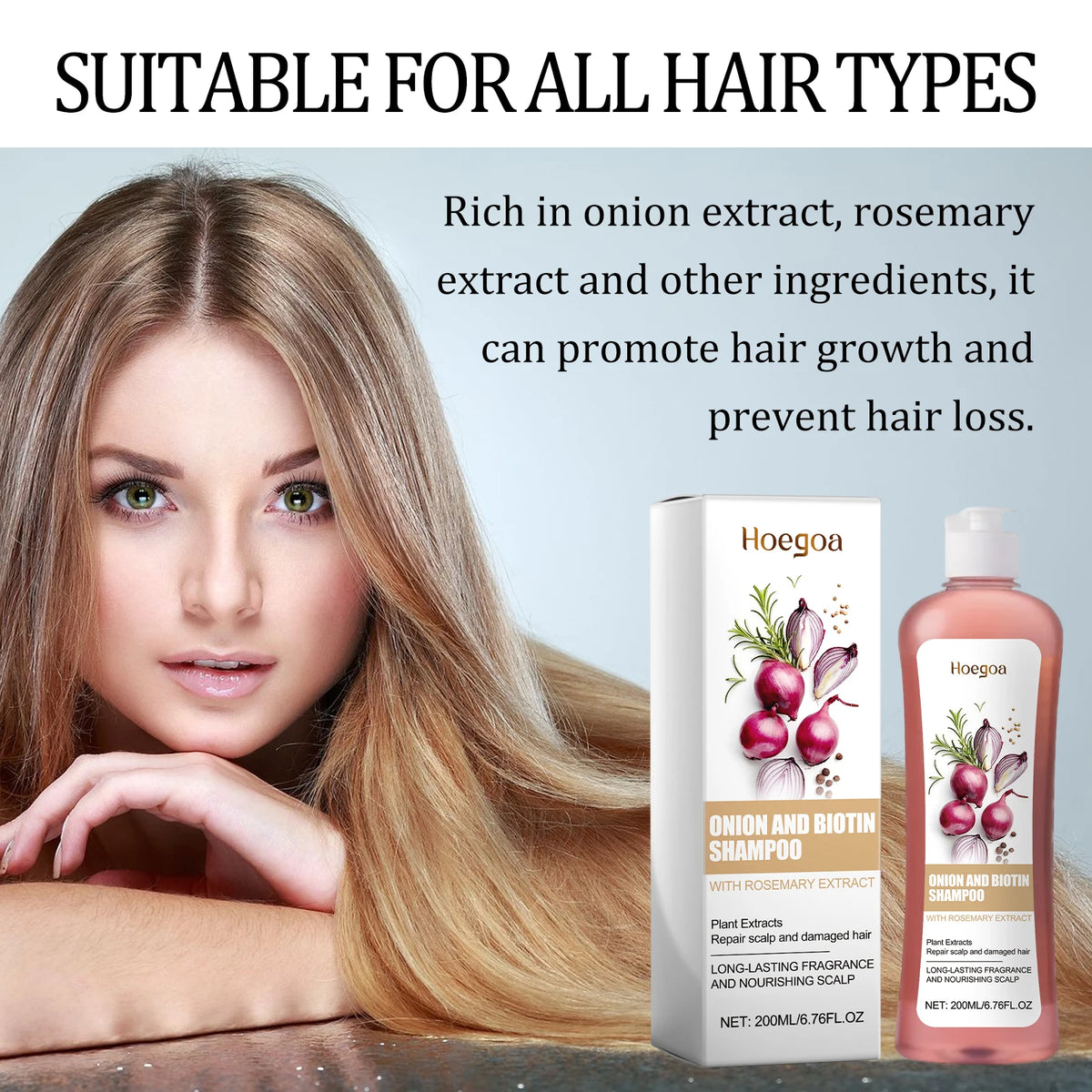 Onion and Biotin Shampoo Hair Repair and Growth Cleanser