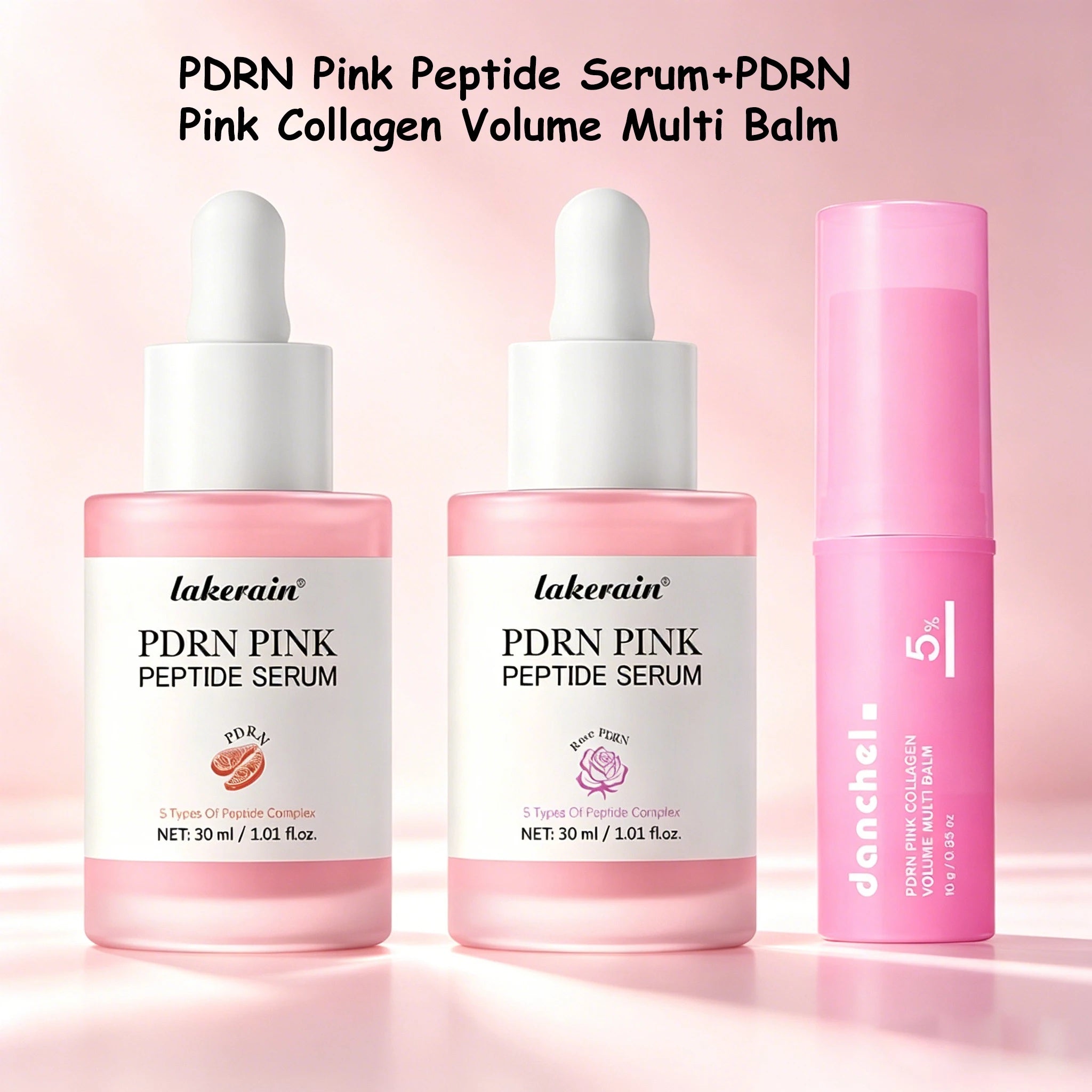 PDRN Pink Peptide Serum and Collagen Multi Balm Skin Care Set - 1