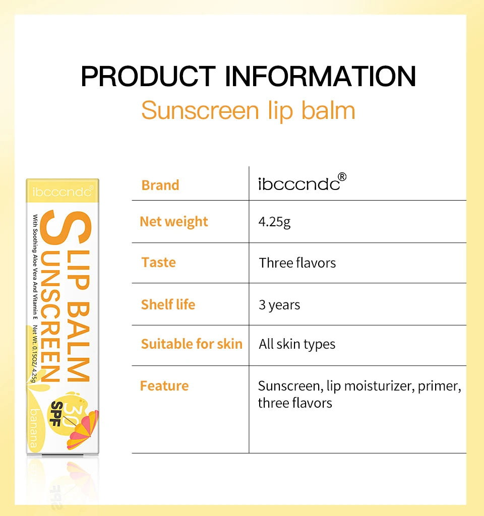 Sunscreen Lip Balm SPF30 Moisturizing UV Protection Chapstick - 8
