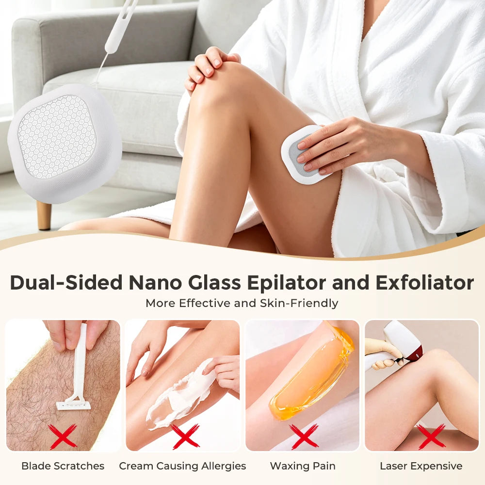 Nano Glass Hair Remover and Crystal Epilator for Painless Exfoliation - 2