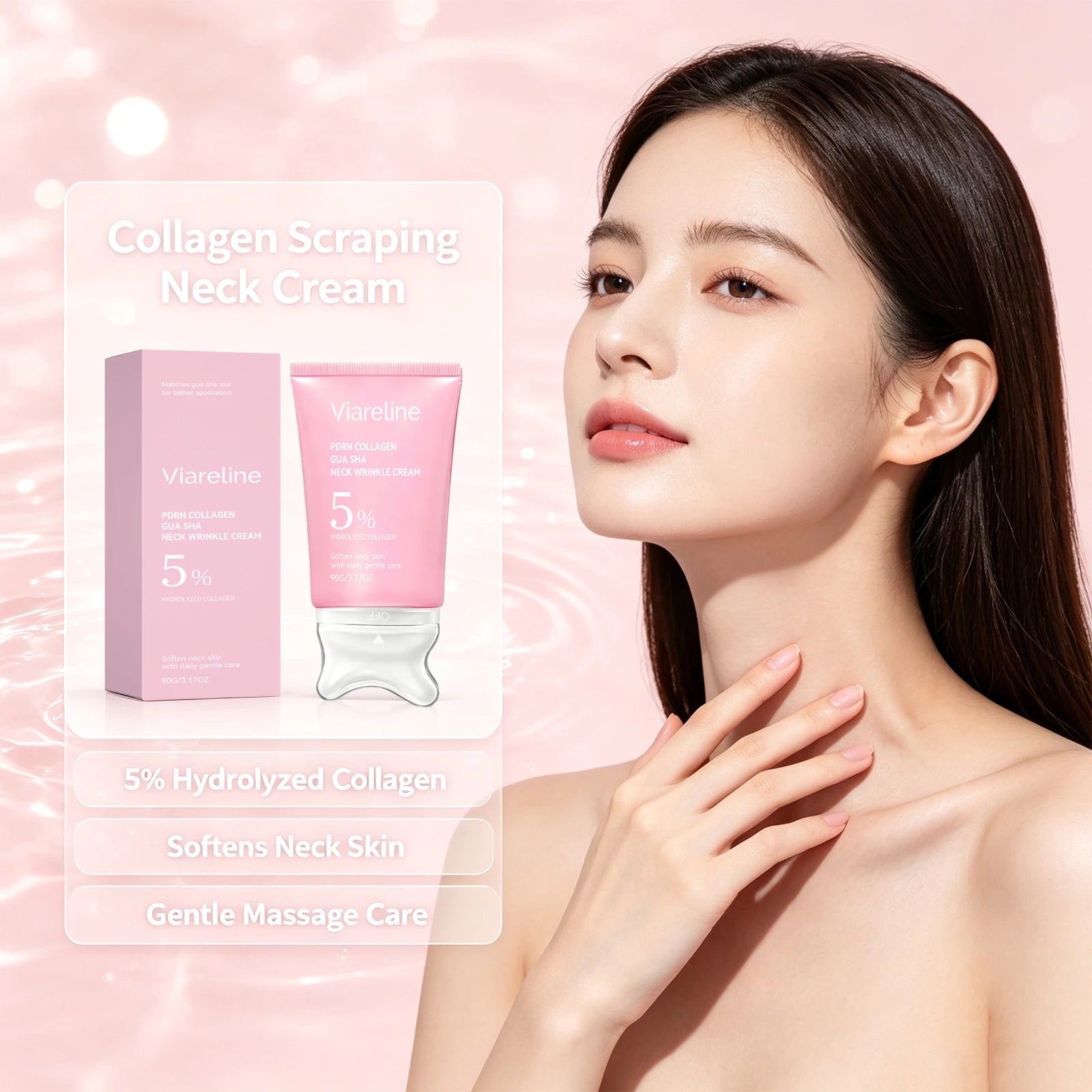 Collagen Neck Cream and Anti Wrinkle Massager for Firming Skin - 2