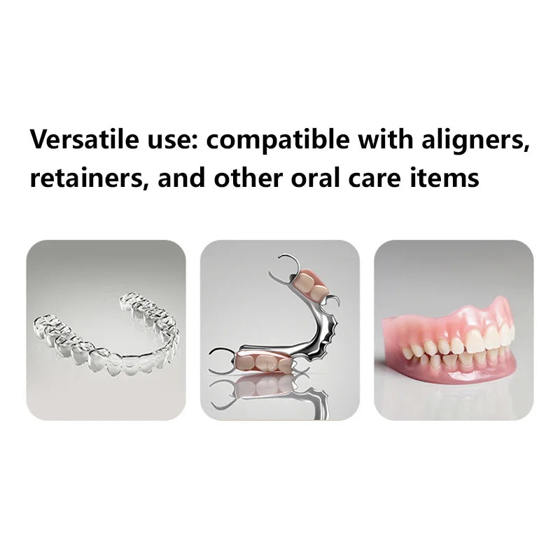 Denture Cleaning Case and Retainer Soaking Container