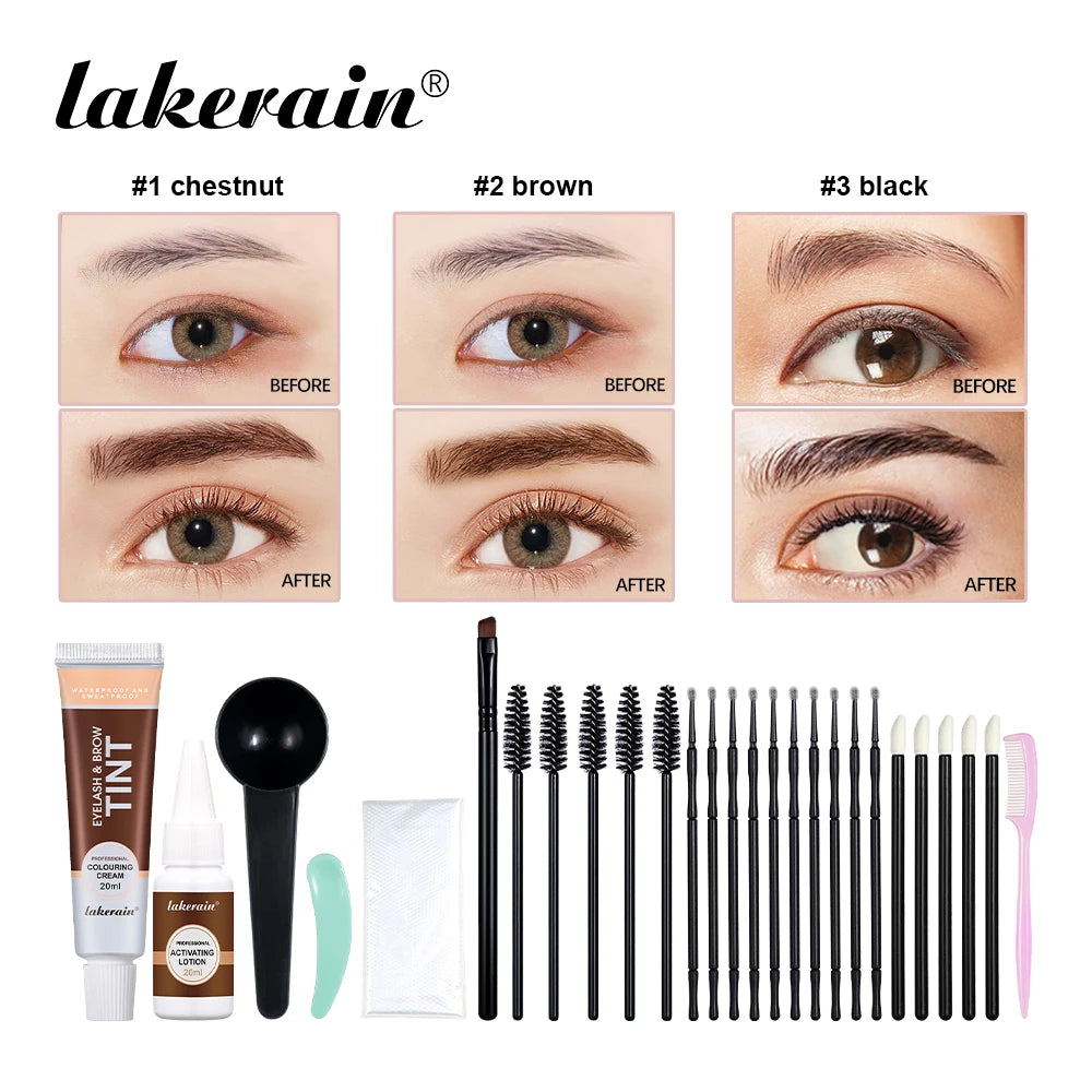 Eyelash and Brow Tint Kit Waterproof Eyebrow Dyeing Set
