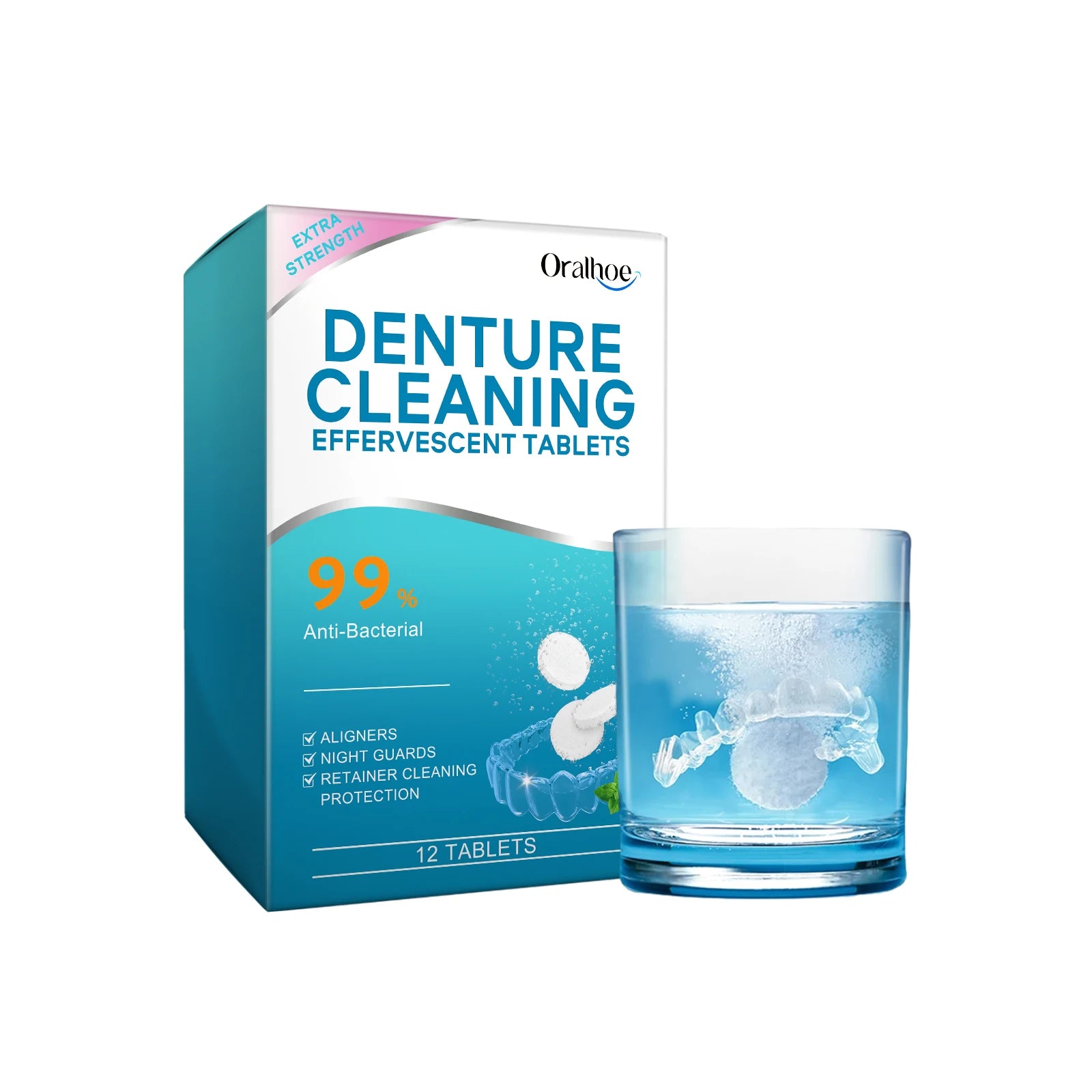 Denture Cleaning Tablets Effervescent Retainer and Aligner Cleanser - 7