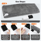Electric Heating Pad and Thermal Warming Mat for Back Pain Relief