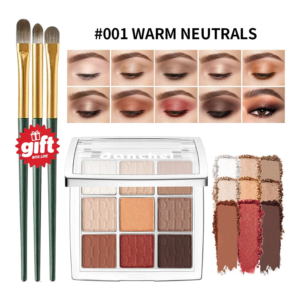 9 Color Eyeshadow Palette Matte Shimmer Makeup Pigmented Powder Kit - 23
