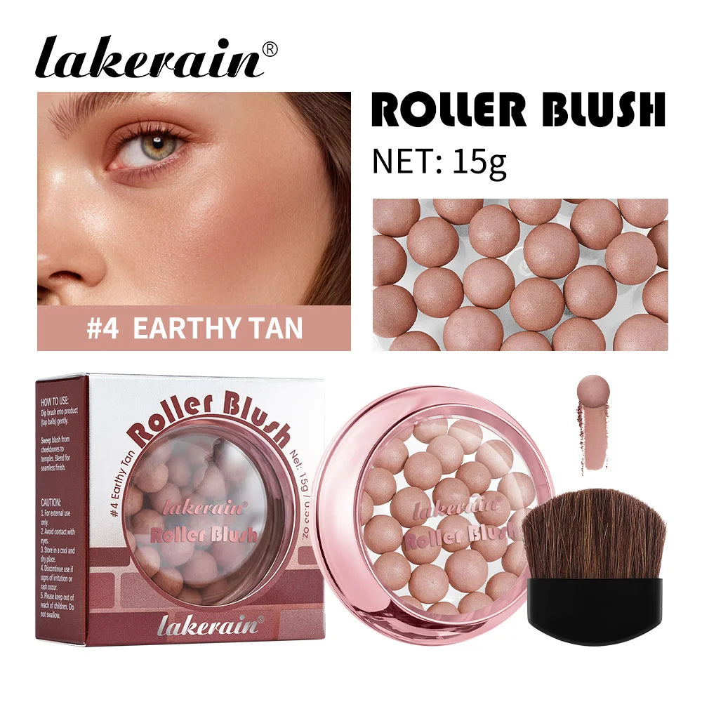 Roller Blush Spherical Powder Beads Shimmer Face Makeup Blusher - 21