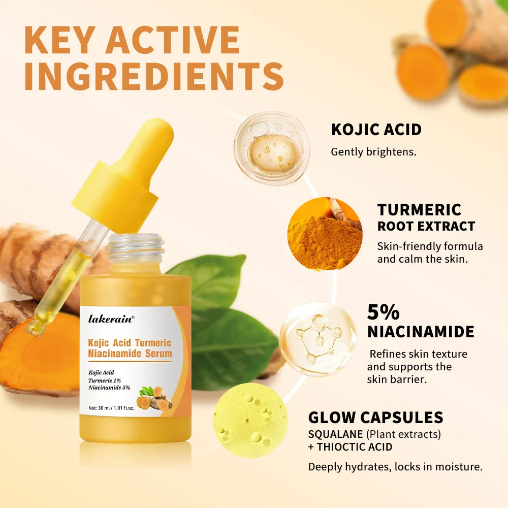 Kojic Acid Turmeric Niacinamide Serum Brightening Face Essence
