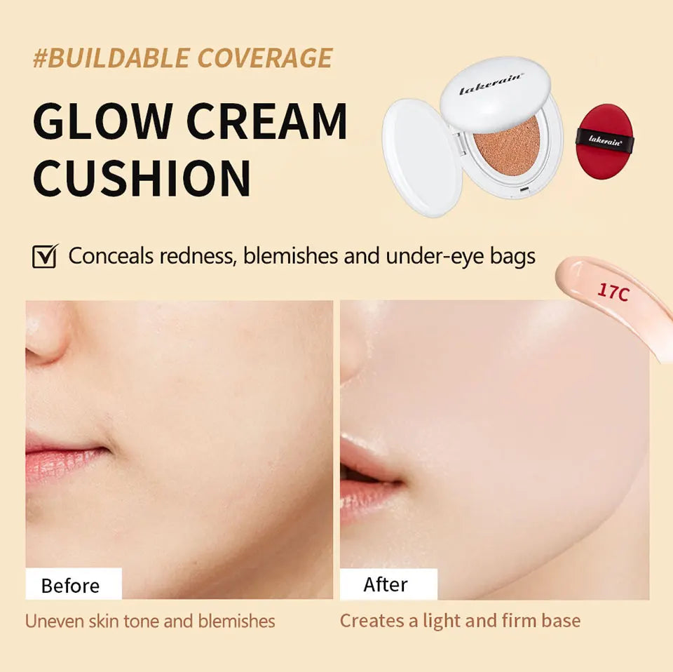 Glow Cream Cushion Foundation Dewy Luminous Face Makeup - 11