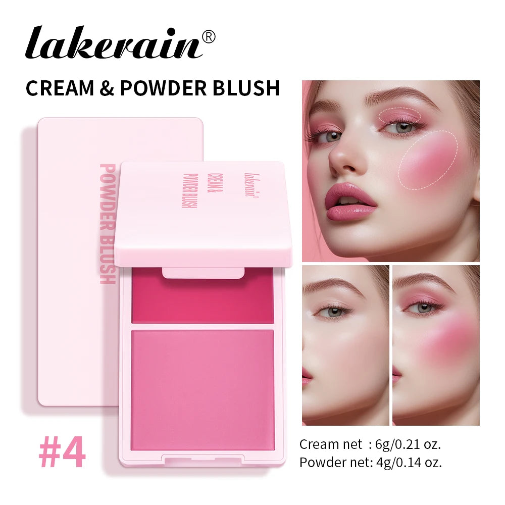 2 in 1 Cream and Powder Blush Face Blusher Makeup Palette