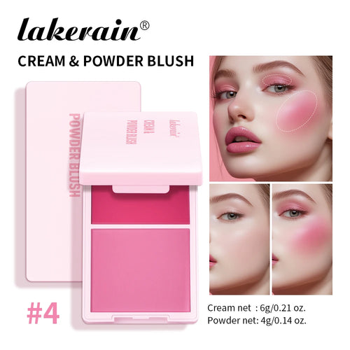 2 in 1 Cream and Powder Blush Face Blusher Makeup Palette