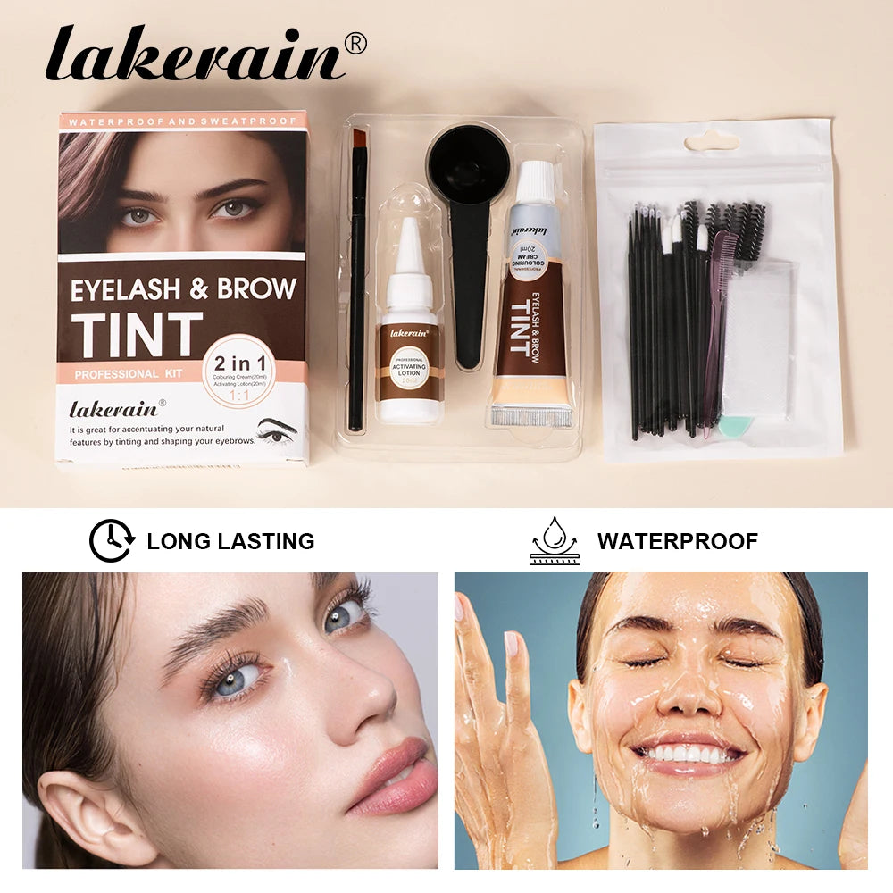 Eyelash and Brow Tint Kit Waterproof Eyebrow Dyeing Set