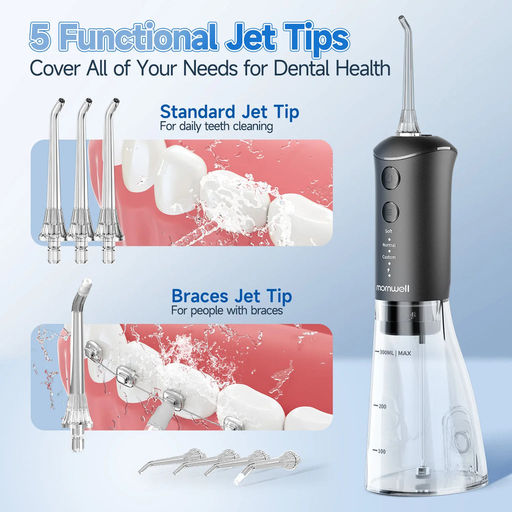 Portable Water Flosser Oral Irrigator Rechargeable Teeth Cleaner