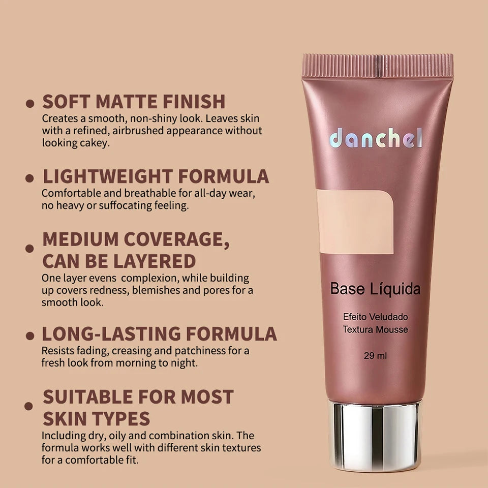 Liquid Foundation Long Lasting Face Makeup Base Matte Velvet Coverage