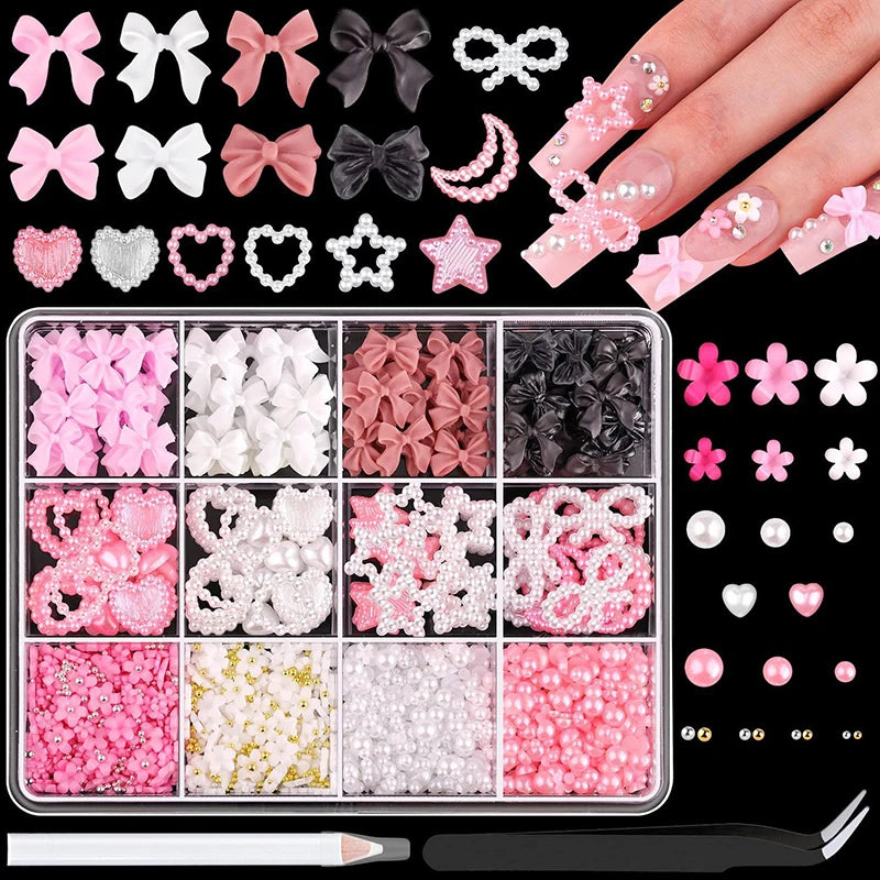 3D Nail Art Charms and Decoration Set Mixed Resin Accessories