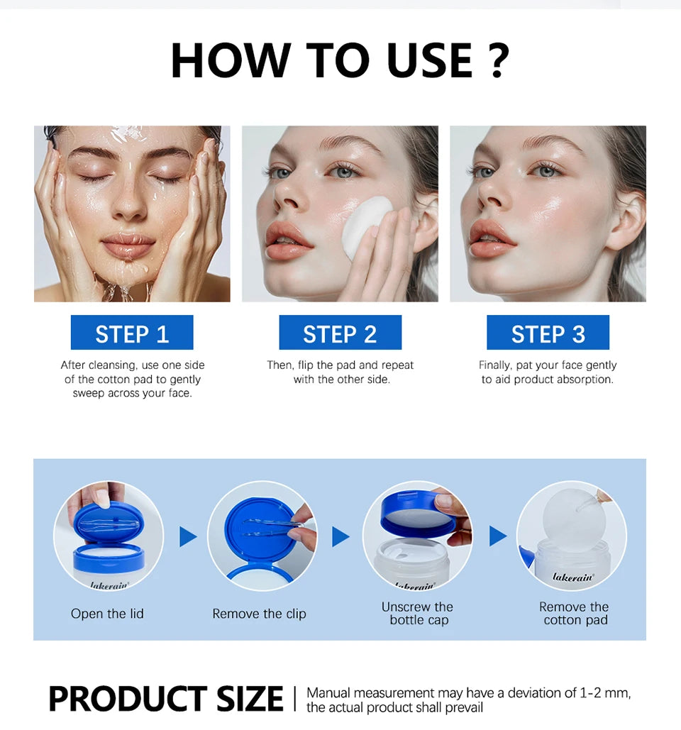 Pore Refining Toner Pad and Peptide Serum Facial Skin Care Kit - 14