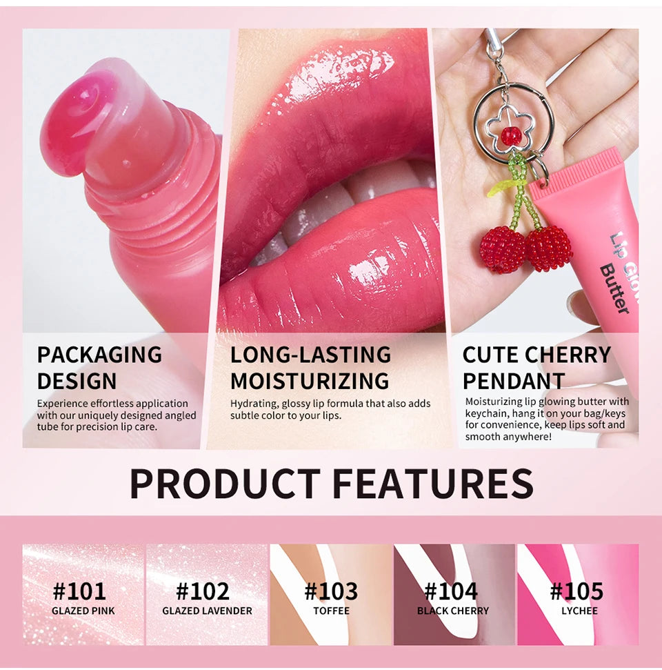 Lip Gloss With Keychain Hydrating Lip Butter Tinted Makeup