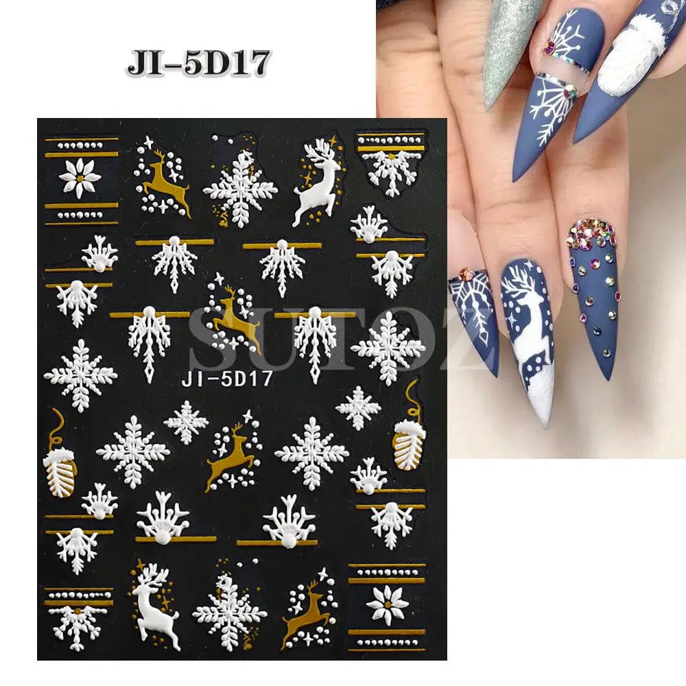 Christmas Nail Stickers Winter Nail Art Decals - 29