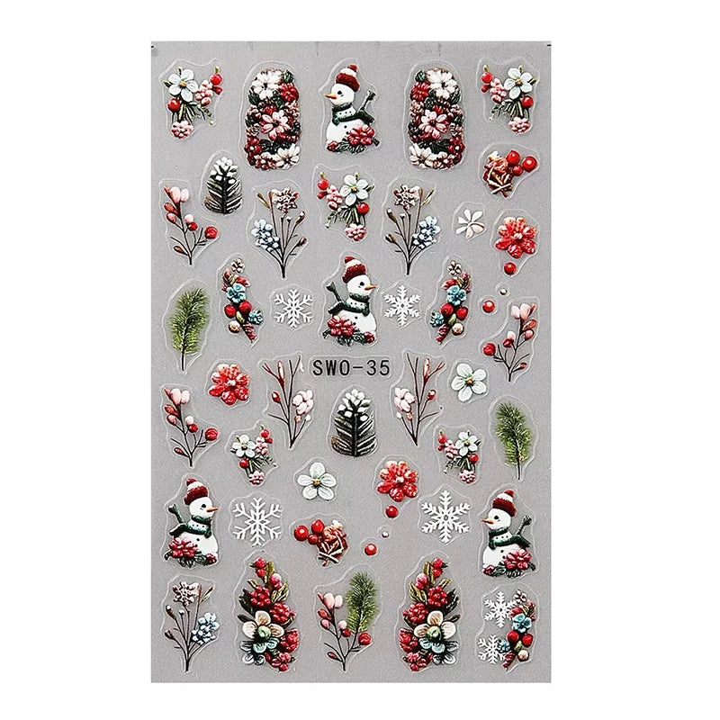 Christmas Nail Stickers Winter Nail Art Decals - 55
