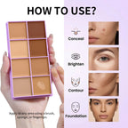 8 Shade Cream Concealer Palette Face Contour and Makeup Corrector