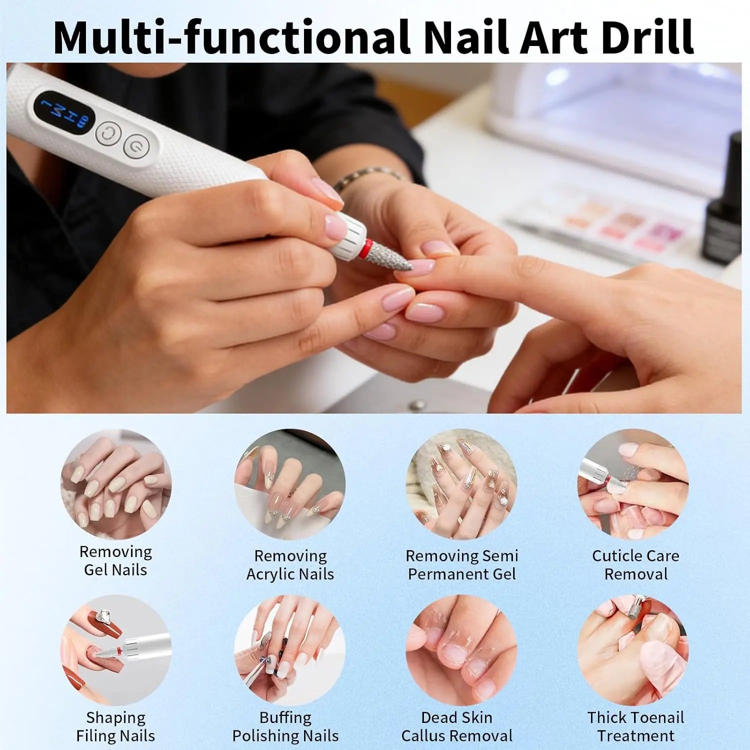 Cordless Nail Drill Electric Nail File Machine for Manicure Pedicure - 3