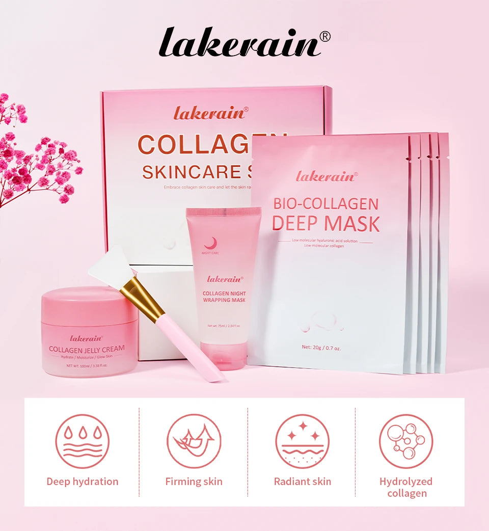 Collagen Skincare Set Facial Moisturizer and Deep Hydration Mask Combo