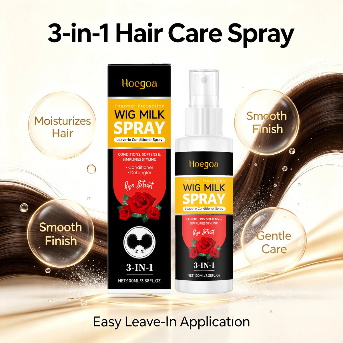 3-in-1 Wig Conditioning Spray and Hair Detangler Mist